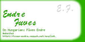 endre fuves business card