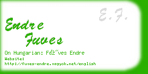 endre fuves business card